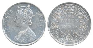 Victoria Queen, Silver Rupee, 1862, Bombay Mint, B / II / 2 / 3 (Prid 74). About Extremely