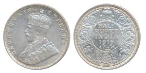 George V, Silver ½ Rupee, 1916, Bombay Mint (Prid 340). Uncirculated.