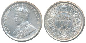 George V, Silver ½ Rupee, 1930, Calcutta Mint (Prid 332). About Uncirculated.