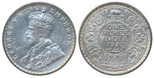 George V, Silver Rupee, 1920, Calcutta Mint (Prid 216). Uncirculated.
