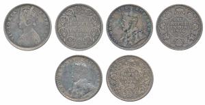 Victoria Empress, Silver ½ Rupee, 1899, Bombay Mint, A / I / B incuse, Inverted ‘B’ (Prid 