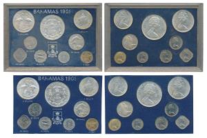 Bahamas, Elizabeth II, 1969 Proof set, Silver 1, 2 and 5 Dollars, and 50 cents, Cupro-Nick