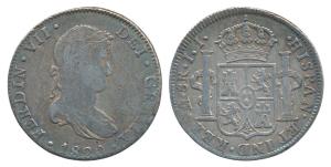 Mexico, Ferdinand VII, Silver 8 Reales, 26.67g, Zacatecas Mint. 1820, obv. draped laureate