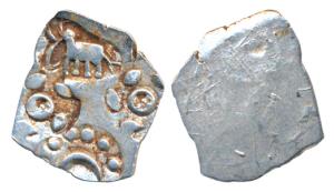 Coinage of Vainaganga Valley, Vidarbha Janapada, Silver ½ Karshpana, Series II, Makhala Ty