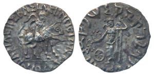 Indo Scythian, Vonones (c. 100-65 BC), Silver Drachm, 2.13g, obv. king mounted on a horse 