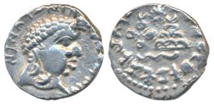 Satavahanas, Vasithiputra Sri Satakarni (c. 118-147 AD), Silver Drachma, 2.10g, obv. bust 