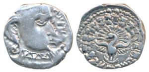 Guptas, Skandagupta, Silver Drachma, 2.49g, Madhyadesha type, obv. bust of the ruler facin