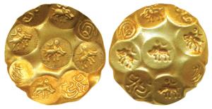 Kakatiyas of Warangal, Gunda IV (955-995 AD), Punch Marked Gold Gadyana, 3.8g, 31mm, Repou