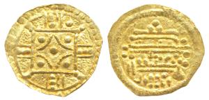 Chalukyas of Kalyani, Anonymous, Gold Gadyana, 2.1gm, obv. Pattern that resembles the squa
