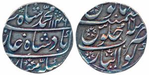 Muhammad Shah (AH 1131-1161; 1719-1748 AD), Silver Rupee, 11.31g, Gwalior Mint, AH 1146/16