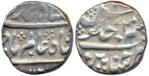 Chinapattan Mint, Silver Rupee, 11.34g, in the name of Shah Alam Bahadur, RY Ahd, star min