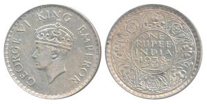George VI, Silver Rupee, 1938, Bombay Mint, A / I, with dot, (Prid 234). Extremely Fine.