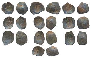 Byzantine Empire (12 -13th AD), Bronze Trachy, cup shape coins. Fine. (10)