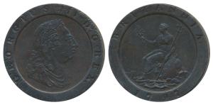 Great Britain, George III, Copper Cartwheel Two Pence, 55.88g, 1797, obv. laureate bust of