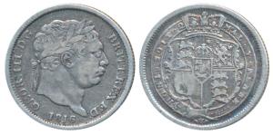 Great Britain, George III, Silver Shilling, obv. laureate head of the ruler to right; rev.