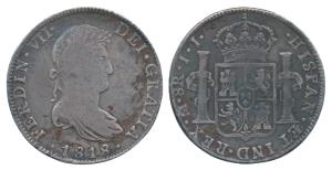 Mexico, Ferdinand VII, Silver 8 Reales, 26.67g, Zacatecas Mint. 1818, obv. draped laureate