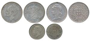 Netherlands, Wilhelmina I, Silver 2½ Guilden, 1937 (KM 165); Portugal, Silver Escudo 1915,