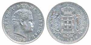 Portugal, Carlos I, Silver 500 Reis, 12.51g, 1891 (KM 535). Uncirculated.
