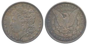 United States of America, Silver Morgan Dollar, 26.8g, 1885 (KM 110). Nice mint luster, Ex