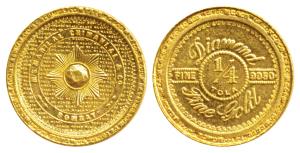 M/s Manilal Chimanlal & Co Bombay, Gold ¼ Tola, 2.92g, Diamond ¼ Tola Fine Gold inscribed 