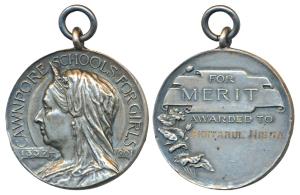 Cawnpore Schools for Girls, 1837-1901, Silver Medal, 32.50g; rev. For Merit awarded to Akh