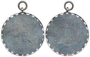 Ranglal Medal, Silver Medal, 25.2g, awarded By His Son J. K. Roy to Sukumer Bhaduri ; rev.