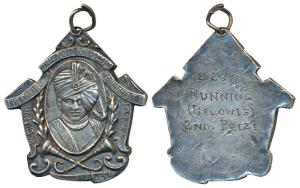 Kolhapur, The Prince Shivaji Athletic Tournaments, Silver Medal, 15g, 1923, obv. bust of t