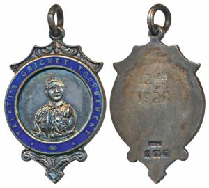 Talati's Cricket Tournament, Silver Medal, 12.50g; obv. Rustom Dinshaw Talati in scout uni