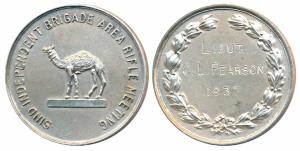 Sind Independent Brigade Area Rifle Meeting, Silver Medal, 30.2g, 1937; rev. awarded to Li