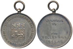 University of Bombay, Silver Medal, 17.65g, Inter Collegiate Sports, obv. arms of the Univ