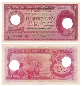 Indo-Portuguese, Cinquenta / 50 Rupias, 6th issue, 1945, Banco Nacional Ultramarino, (J&R 