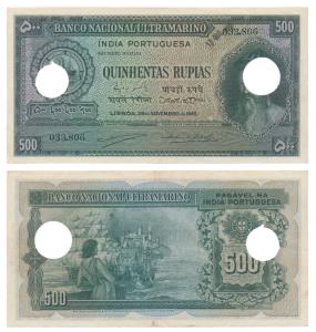 Indo-Portuguese, Quinhentas / 500 Rupias, 1945, Banco Nacional Ultramarino (J&R 12.34.3). 