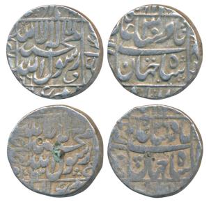 Shah Jahan (AH 1037-1068; 1628-1658 AD), Silver Rupee (2), Akbarnagar Mint, AH 1063/26 & 1