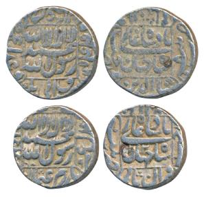 Shah Jahan, Silver Rupee (2), Patna Mint, AH 1045/8 & RY 12, rev. mint name in left and ri