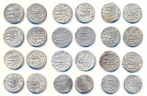 Shah Jahan, Silver Rupee (12), Patna Mint, AH 1051/14, 1043, RY 26, 12, 22, 24, 10, 9 & 20