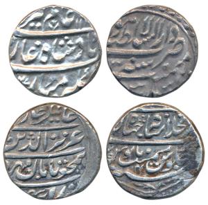 Alamgir II (AH 1167-1173; 1754-1759 AD), Silver Rupee (2), 11.24g & 11.38g, Dar-us-Sultana
