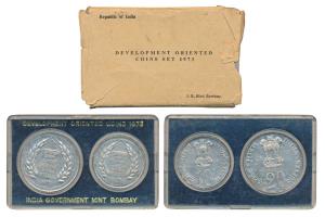 1973 Uncirculated Set, Grow More Food, set of 2, Rupees 10 and 20. In near immaculate cond