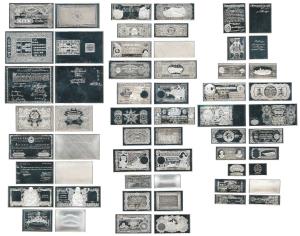 Silver Ingots, replicas of rare Paper Money, total silver weight 194 grams, Australia 10 S