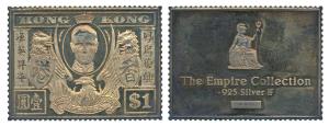 Hong Kong, George VI, Gold Gilt on Silver 1 Dollar, 24.5g, Stamp ingot. Extremely Fine.