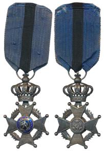 Belgium, Order of Leopold, Silver and Enamel, 25.70g, World War II, obv. a lion with legen