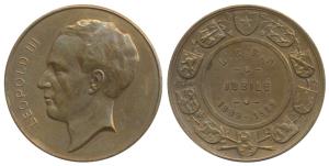 Golden Jubilee King Leopold III, 1939, Copper, 61.57g, obv. bust of king, rev. date 1889-1