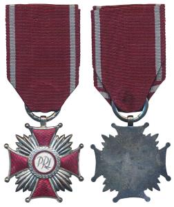 Poland, The Merit Cross, Silver plated on Bronze and Enamel, 33.92g, World War II period, 