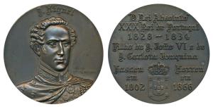Indo Portuguese Monarchs, Bronze Medal, 96.95g, D. MIGUEL (1828-34), obv. bust of the rule
