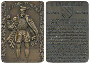 10th Viceroy of India Dom LUIZ DE ATAIDE, rectangle heavy Bronze Medal, 180g, obv. full le
