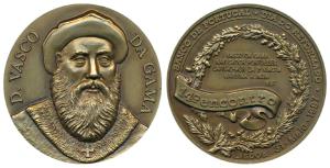 Vasco da Gama, Bronze Medal, 194g, “500th Anniversary of Discovery of India”, obv. Portrai