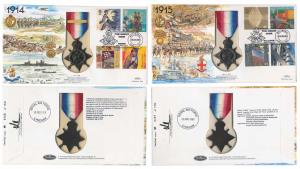 Replica of 2 Copper Medals, 1914 star and 1914-15 star, within a well-illustrated first da