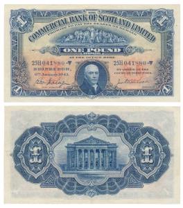 Scotland, 1 Pound, 1943. Extremely Fine.