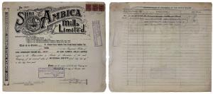 Ambica Cotton Mills Limited, 1951, One Share, Issued in the name of Mr. Jehangir Ratanji D