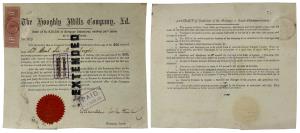 The Hooghly Mills Company Limited, Issued to General Charles Douglas in October 1882, With