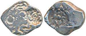 Archaic Punch Marked Coinage, attributed to Panchala Janapada (c. 400 BC), Silver ½ Karsha